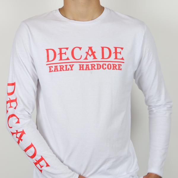 White Decade longsleeve with red print