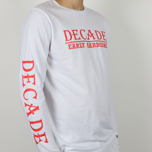 White Decade longsleeve with red print