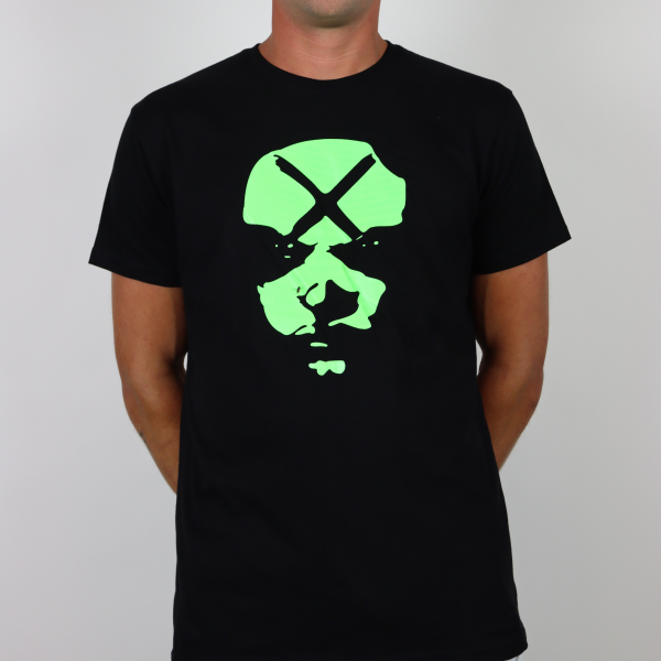 Decade T-shirt met Clown fluor green