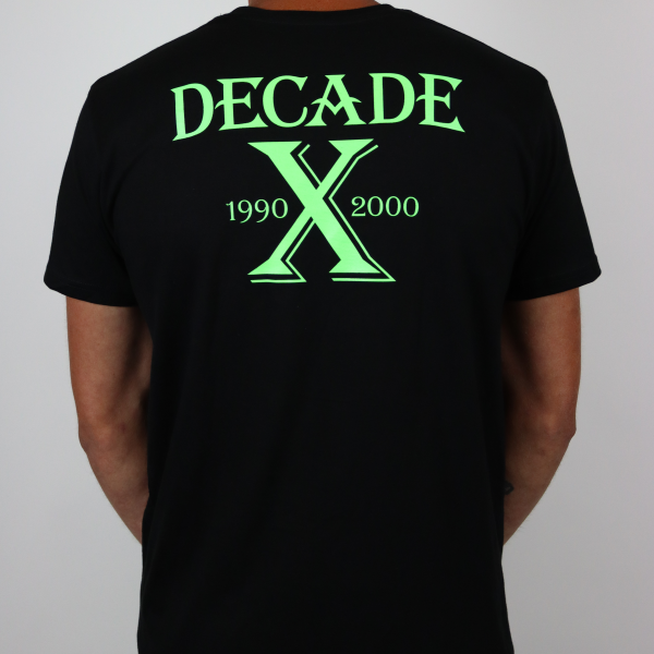 Decade T-shirt met Clown fluor green